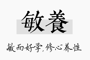 敏养名字的寓意及含义