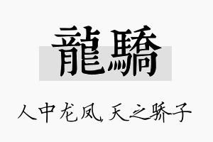 龙骄名字的寓意及含义