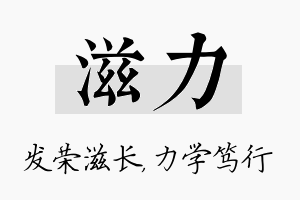 滋力名字的寓意及含义