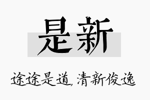 是新名字的寓意及含义