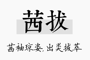 茜拔名字的寓意及含义