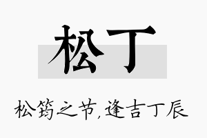 松丁名字的寓意及含义