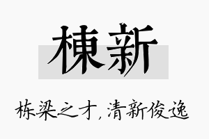 栋新名字的寓意及含义