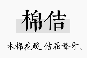 棉佶名字的寓意及含义