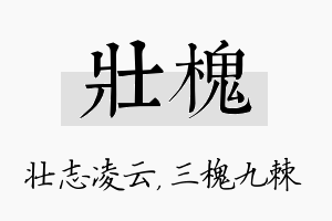 壮槐名字的寓意及含义