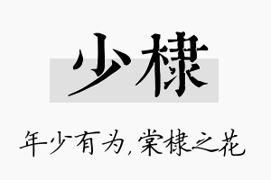 少棣名字的寓意及含义