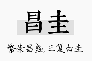 昌圭名字的寓意及含义