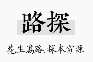 路探名字的寓意及含义