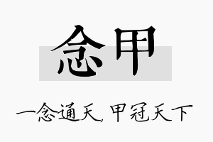 念甲名字的寓意及含义