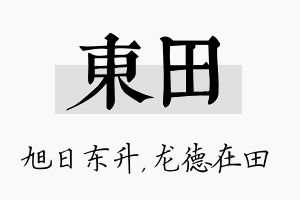 东田名字的寓意及含义