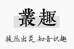 丛趣名字的寓意及含义