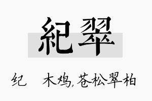 纪翠名字的寓意及含义