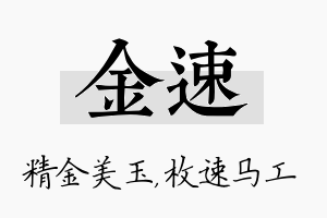 金速名字的寓意及含义