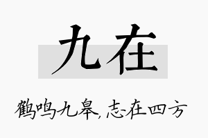 九在名字的寓意及含义