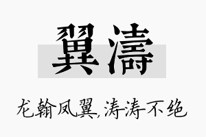 翼涛名字的寓意及含义