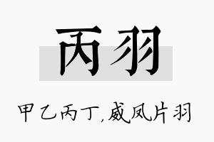 丙羽名字的寓意及含义