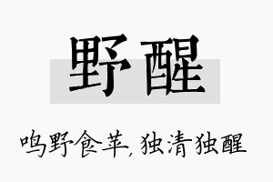 野醒名字的寓意及含义