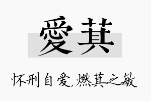 爱萁名字的寓意及含义