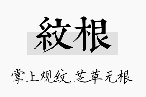 纹根名字的寓意及含义