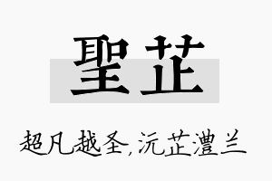 圣芷名字的寓意及含义