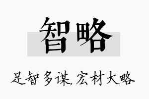 智略名字的寓意及含义