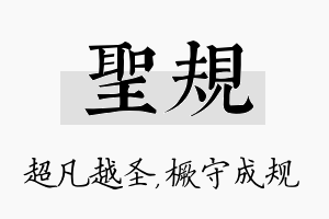 圣规名字的寓意及含义