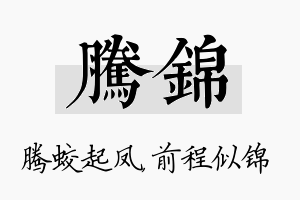 腾锦名字的寓意及含义