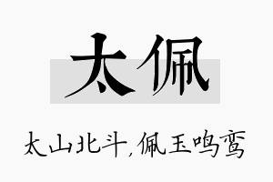 太佩名字的寓意及含义