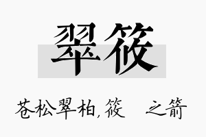 翠筱名字的寓意及含义