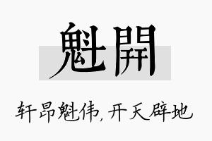 魁开名字的寓意及含义