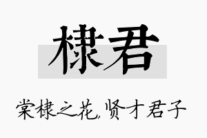 棣君名字的寓意及含义