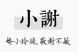 小谢名字的寓意及含义