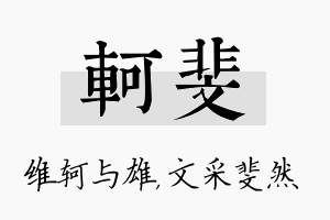 轲斐名字的寓意及含义