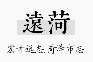 远菏名字的寓意及含义