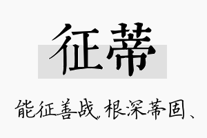 征蒂名字的寓意及含义