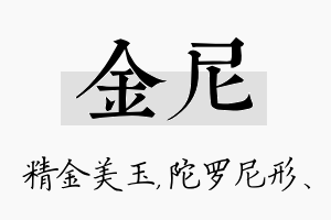 金尼名字的寓意及含义