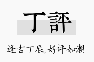 丁评名字的寓意及含义