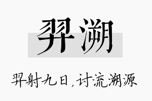 羿溯名字的寓意及含义