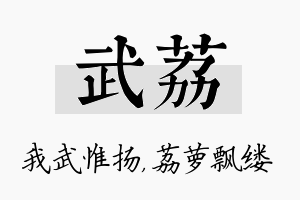 武荔名字的寓意及含义