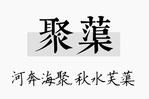 聚蕖名字的寓意及含义