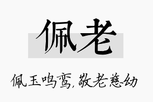 佩老名字的寓意及含义