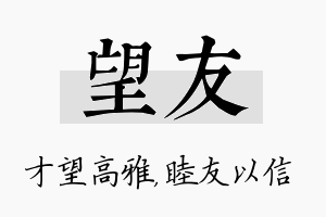 望友名字的寓意及含义