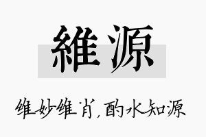 维源名字的寓意及含义