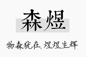 森煜名字的寓意及含义