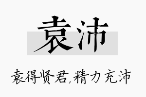 袁沛名字的寓意及含义