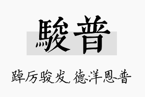 骏普名字的寓意及含义