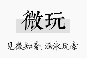 微玩名字的寓意及含义