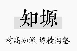 知塬名字的寓意及含义