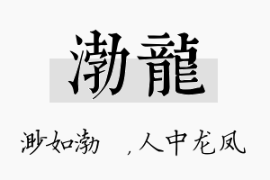 渤龙名字的寓意及含义