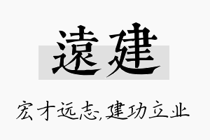 远建名字的寓意及含义